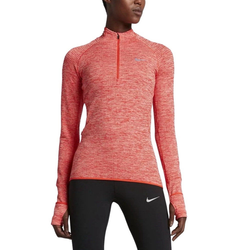 Nike Element Sphere Thermal 1/2 Zip Long Sleeve Coral Heathered Running Top L